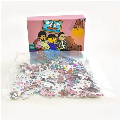 Cartoon papier platte puzzel